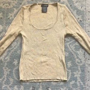 Metallic rib  knit top Bebe